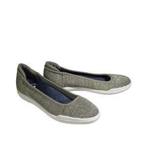 Dr. Scholl's Rise Knit Flats Sage Green Gold Shimmer Flats Womens Size 7.5
